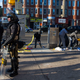 Maryland state troopers stand guard during the cleanup.